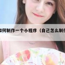 自己如何制作一个小程序（自己怎么制作小程序）