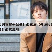 开源代码管理平台是什么意思（开源代码管理平台是什么意思呀）