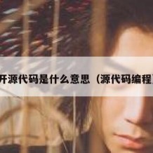 开源代码是什么意思（源代码编程）
