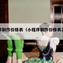 小程序制作价格表（小程序制作价格表怎么做）