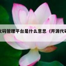 开源代码管理平台是什么意思（开源代码啥意思）