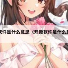 开源软件是什么意思（开源软件是什么意思计算机）