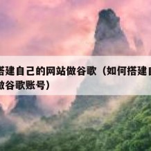如何搭建自己的网站做谷歌（如何搭建自己的网站做谷歌账号）