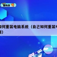 自己如何重装电脑系统（自己如何重装电脑系统还原）