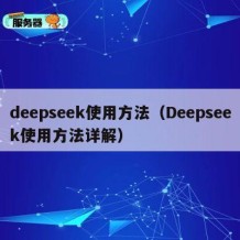 deepseek使用方法（Deepseek使用方法详解）
