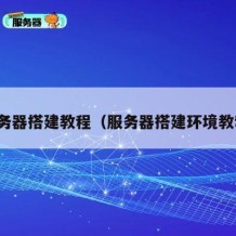 服务器搭建教程（服务器搭建环境教程）