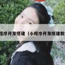 小程序开发搭建（小程序开发搭建教程）