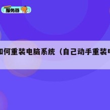 自己如何重装电脑系统（自己动手重装电脑系统）