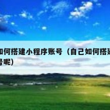 自己如何搭建小程序账号（自己如何搭建小程序账号呢）