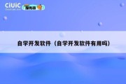 自学开发软件（自学开发软件有用吗）