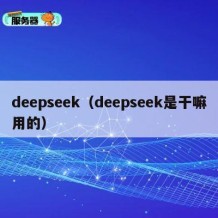 deepseek（deepseek是干嘛用的）