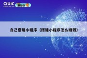 自己搭建小程序（搭建小程序怎么赚钱）
