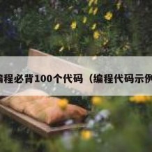 编程必背100个代码（编程代码示例）