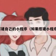 搭建自己的小程序（如果搭建小程序）