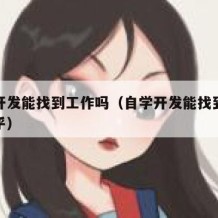自学开发能找到工作吗（自学开发能找到工作吗知乎）