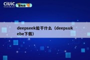 deepseek能干什么（deepsukebe下载）