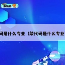 敲代码是什么专业（敲代码是什么专业学的）