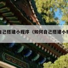 如何自己搭建小程序（如何自己搭建小程序软件）