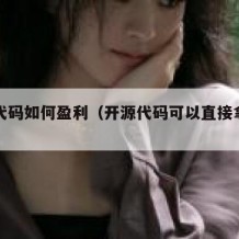开源代码如何盈利（开源代码可以直接拿来用吗）