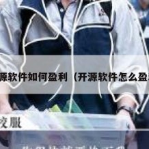 开源软件如何盈利（开源软件怎么盈利）