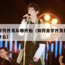自学软件开发从哪开始（如何自学开发软件需要学什么）