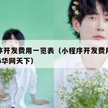 小程序开发费用一览表（小程序开发费用一览表nc6华网天下）