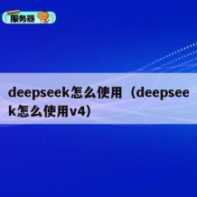 deepseek怎么使用（deepseek怎么使用v4）
