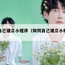 如何自己建立小程序（如何自己建立小程序账号）