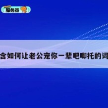 包含如何让老公宠你一辈吧唧托的词条