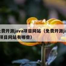 免费开源java项目网站（免费开源java项目网站有哪些）
