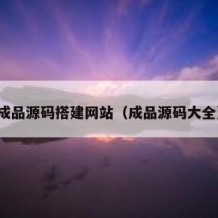 成品源码搭建网站（成品源码大全）