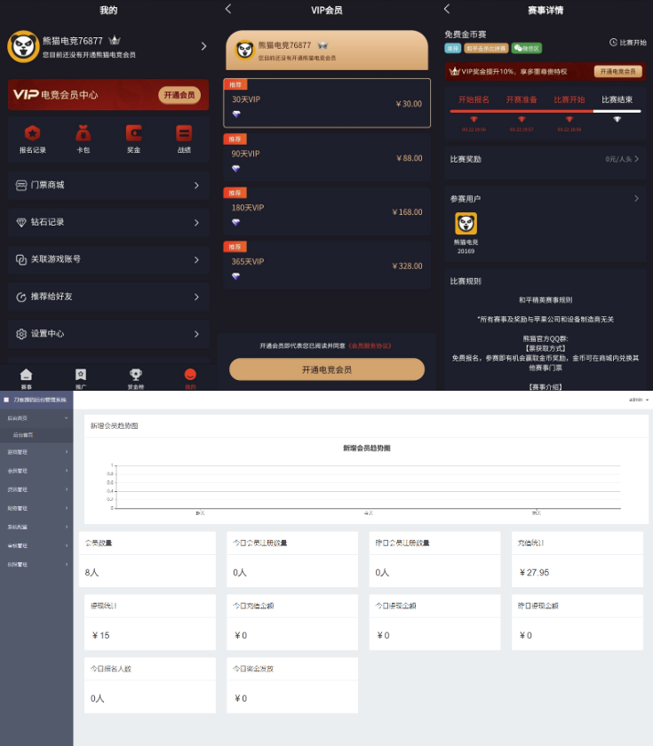 熊猫电竞赏金电竞系统源码 APP+H5双端 附搭建教程 支持运营级搭建 第2张