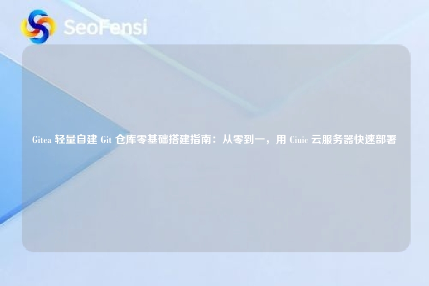 Gitea 轻量自建 Git 仓库零基础搭建指南:从零到一,用 Ciuic 云服务器快速部署