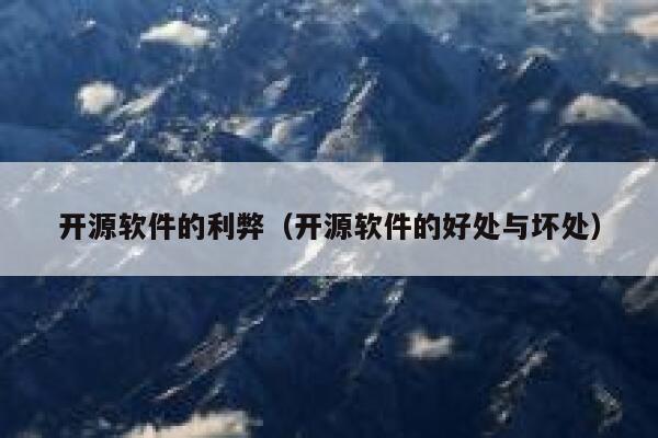 开源软件的利弊(开源软件的好处与坏处) 第1张 开源软件的利弊(开源软件的好处与坏处) 第1张