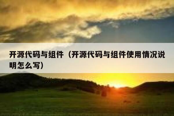 开源代码与组件(开源代码与组件使用情况说明怎么写) 第1张 开源代码与组件(开源代码与组件使用情况说明怎么写) 第1张