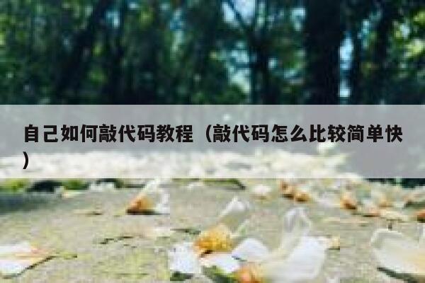 自己如何敲代码教程(敲代码怎么比较简单快) 第1张 自己如何敲代码教程(敲代码怎么比较简单快) 第1张