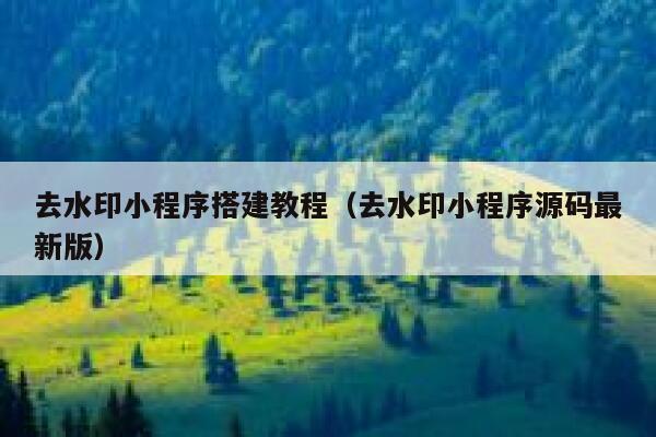 去水印小程序搭建教程（去水印小程序源码最新版） 第1张