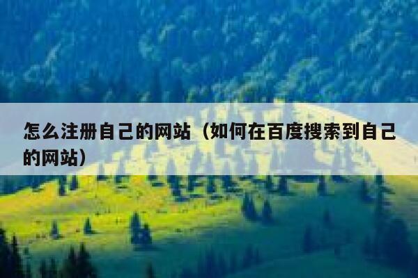 怎么注册自己的网站（如何在百度搜索到自己的网站） 第1张