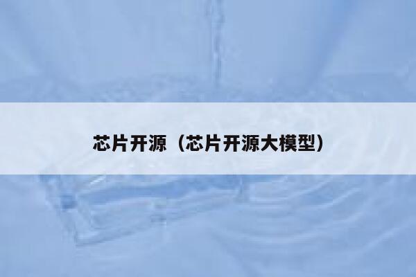 芯片开源(芯片开源大模型) 第1张 芯片开源(芯片开源大模型) 第1张