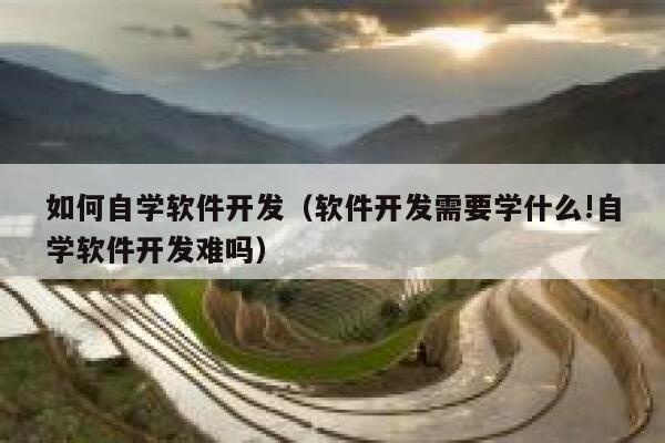 如何自学软件开发(软件开发需要学什么!自学软件开发难吗) 第1张 如何自学软件开发(软件开发需要学什么!自学软件开发难吗) 第1张