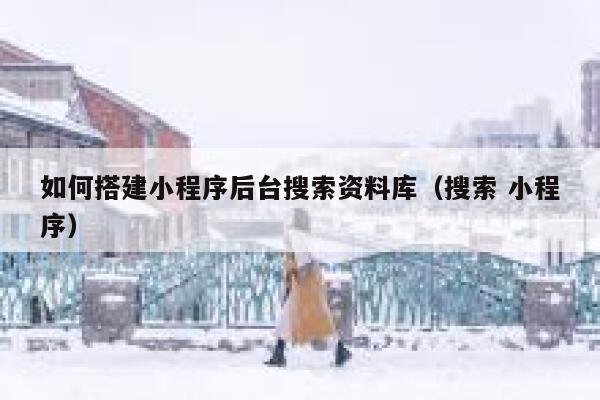 如何搭建小程序后台搜索资料库（搜索 小程序） 第1张