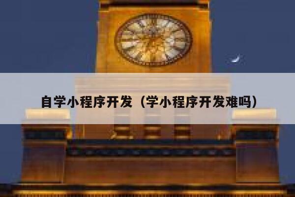自学小程序开发(学小程序开发难吗) 第1张 自学小程序开发(学小程序开发难吗) 第1张