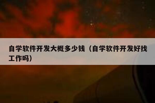 自学软件开发大概多少钱(自学软件开发好找工作吗) 第1张 自学软件开发大概多少钱(自学软件开发好找工作吗) 第1张