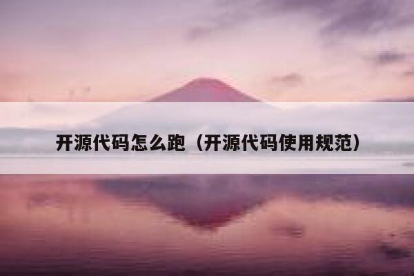 开源代码怎么跑(开源代码使用规范) 第1张 开源代码怎么跑(开源代码使用规范) 第1张