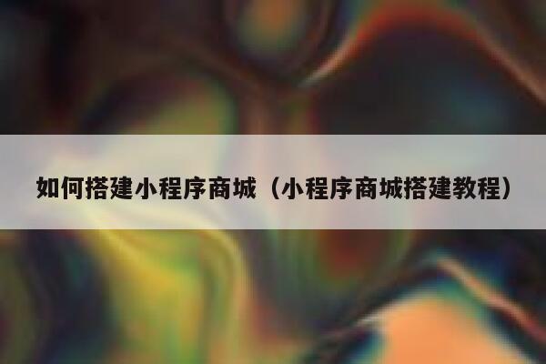 如何搭建小程序商城(小程序商城搭建教程) 第1张 如何搭建小程序商城(小程序商城搭建教程) 第1张
