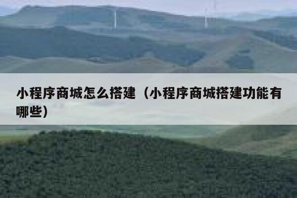 小程序商城怎么搭建(小程序商城搭建功能有哪些) 第1张 小程序商城怎么搭建(小程序商城搭建功能有哪些) 第1张