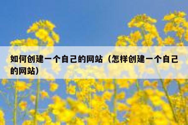 如何创建一个自己的网站(怎样创建一个自己的网站) 第1张 如何创建一个自己的网站(怎样创建一个自己的网站) 第1张