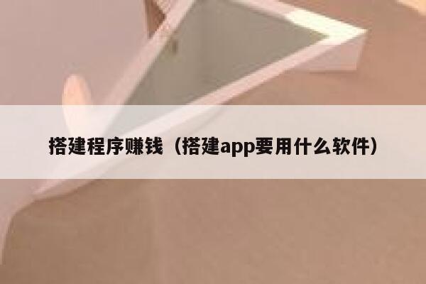 搭建程序赚钱(搭建app要用什么软件) 第1张 搭建程序赚钱(搭建app要用什么软件) 第1张