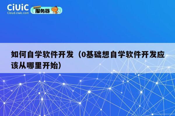 如何自学软件开发(0基础想自学软件开发应该从哪里开始) 第1张 如何自学软件开发(0基础想自学软件开发应该从哪里开始) 第1张