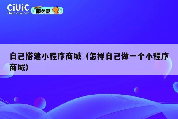 自己搭建小程序商城(怎样自己做一个小程序商城) 第1张 自己搭建小程序商城(怎样自己做一个小程序商城) 第1张